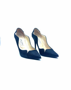 JIMMY CHOO Size 9 Black Leather Pumps