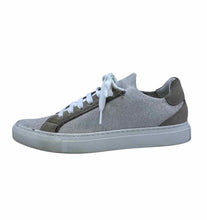 Load image into Gallery viewer, BRUNELLO CUCINELLI Size 8.5 Silver, Grey FlyKnit Shimmery Sneakers
