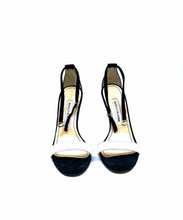 Load image into Gallery viewer, MANOLO BLAHNIK Size 6.5 black, white Suede, Leather Sandals
