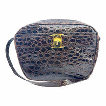 Load image into Gallery viewer, SALVATORE FERRAGAMO Vara Brown Crocodile Handbag

