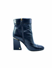 Load image into Gallery viewer, CHANEL Size 9.5 Black Leather Solid Ankle Boot
