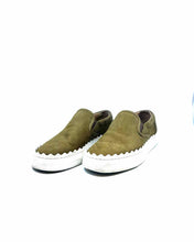 Load image into Gallery viewer, CHLOE Size 7 Olive Suede Sneakers
