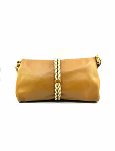 BURBERRY Tan Leather Shoulder Bag