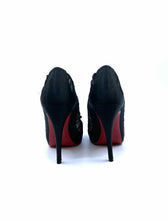 Load image into Gallery viewer, CHRISTIAN LOUBOUTIN Size 9 Black Satin Mesh Solid Pumps
