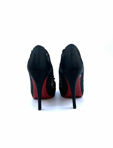 CHRISTIAN LOUBOUTIN Size 9 Black Satin Mesh Solid Pumps