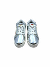 Load image into Gallery viewer, MOSCHINO Size 9 Silver, Red hearts Sneakers
