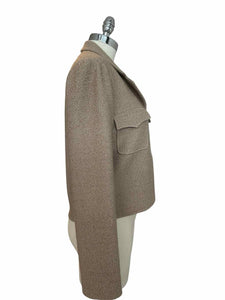 CHANEL Size 6 Tan Wool / Angora Weaved Jacket