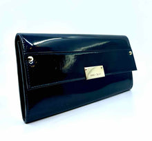 Load image into Gallery viewer, JIMMY CHOO Black Patent Leather Solid Clutch
