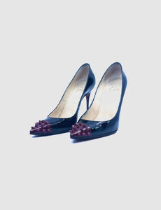 CHRISTIAN LOUBOUTIN Size 9 Black Patent Leather Pumps