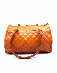 MARC JACOBS Orange Leather Quilted Handbag