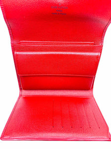 LOUIS VUITTON Alexandra Red Leather Solid Epi Wallet
