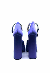 VERSACE Size 9 Purple Satin Pumps
