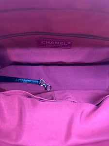 CHANEL Gabrielle Hobo Medium Black Lambskin Lace Quilted Handbag
