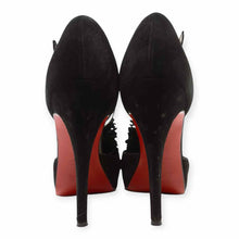Load image into Gallery viewer, CHRISTIAN LOUBOUTIN Para La Cruz Size 8.5 Black Suede Solid Sandals
