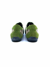 Load image into Gallery viewer, GUCCI Size 7 Green, Brown Canvas Suede Monogram Sneakers
