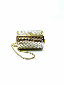 JUDITH LEIBER Gold Rhinestones Evening Bag