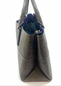 COACH Brown Python Solid Handbag