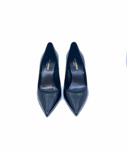 SAINT LAURENT Size 8 Black Patent Leather Pumps