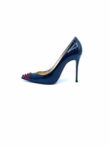 CHRISTIAN LOUBOUTIN Size 9 Black Patent Leather Pumps
