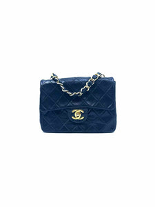 CHANEL Black Leather Quilted Handbag