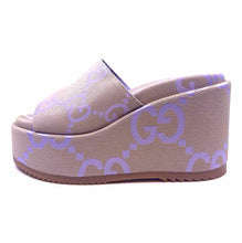 Load image into Gallery viewer, GUCCI Size 10.5 Lavender Canvas Monogram Wedge

