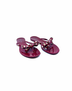 VALENTINO Size 9 Burgundy Rubber Sandals