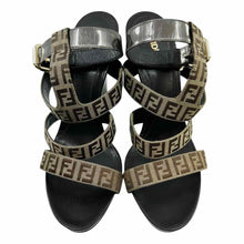 Load image into Gallery viewer, FENDI Size 10 Brown Canvas Monogram Wedge
