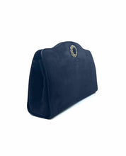 Load image into Gallery viewer, SALVATORE FERRAGAMO Black Suede Clutch
