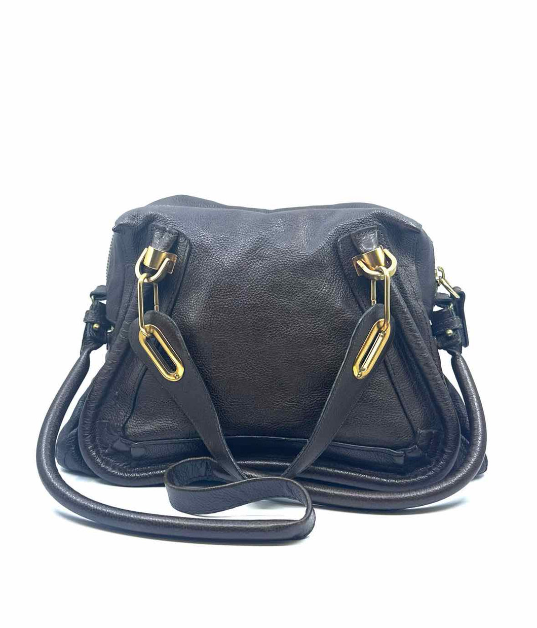 CHLOE Paraty Brown Leather Solid Handbag