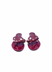 VALENTINO Size 9 Burgundy Rubber Sandals