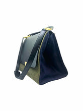 Load image into Gallery viewer, CELINE Black &amp; Grey Wool Leather Handbag
