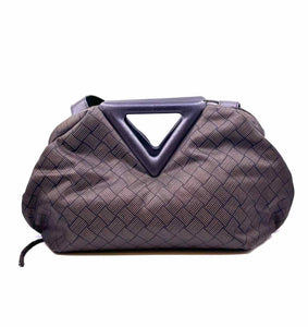 BOTTEGA VENETA Triangle Bag Brown Canvas Checkered Handbag