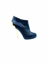 Load image into Gallery viewer, GIUSEPPE ZANOTTI Size 9.5 Black, gold Leather Solid Ankle Boot
