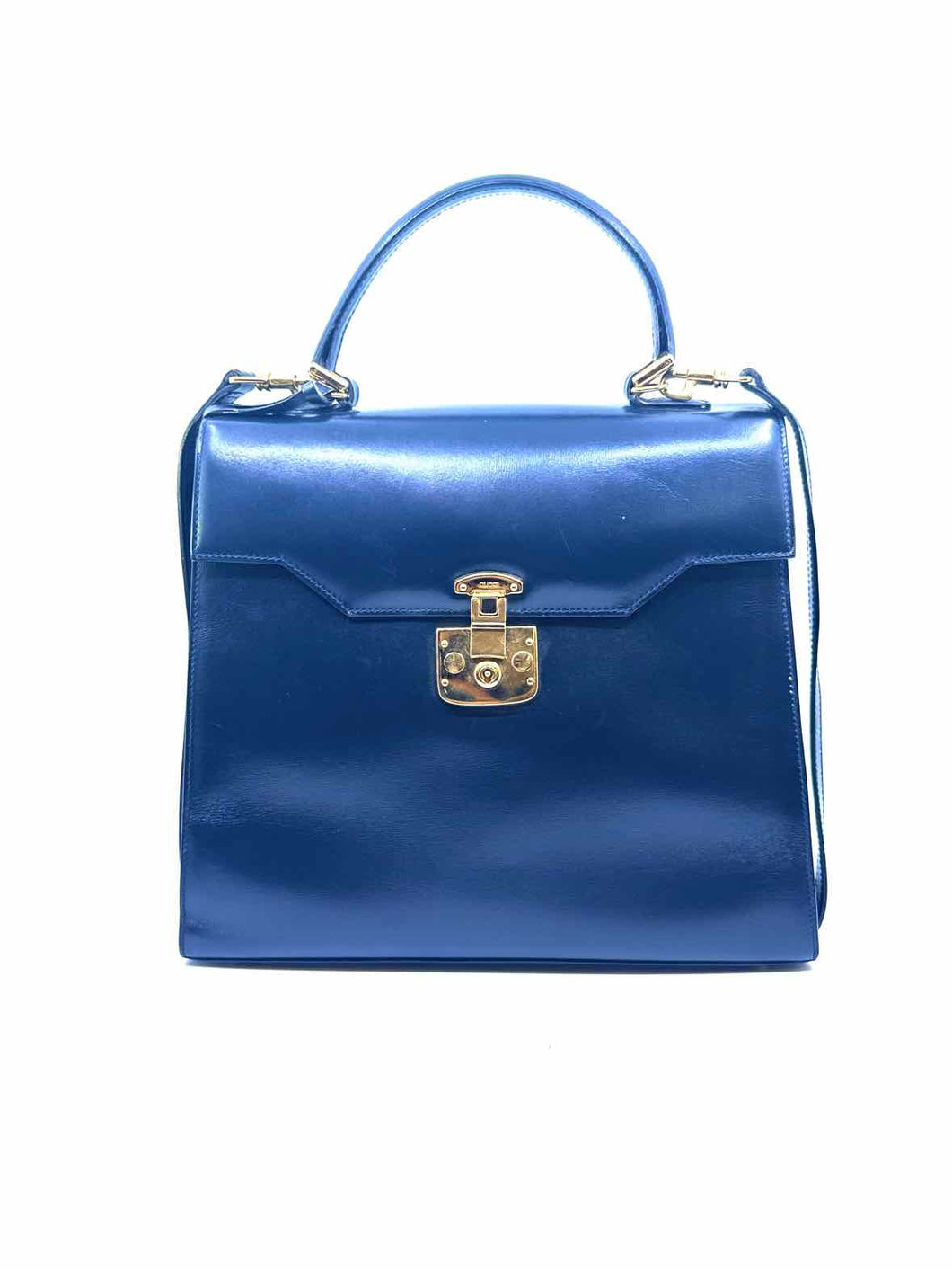 GUCCI Black Leather Solid Handbag