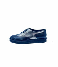 Load image into Gallery viewer, TOD&#39;S Size 10 Black, silver Color Block Oxfords
