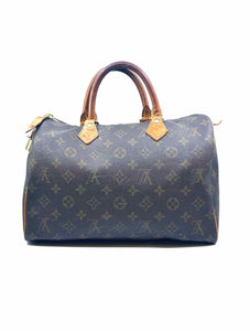 LOUIS VUITTON Speedy 30 Brown Coated canvas Monogram Handbag