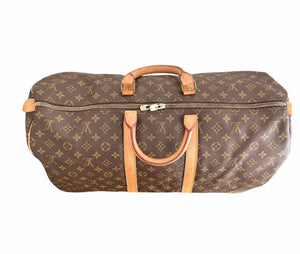 LOUIS VUITTON Brown Coated Canvas MONOGRAM Duffle Bag