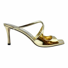 Load image into Gallery viewer, JIMMY CHOO Size 8.5 Gold Leather Metallic Solid Pumps
