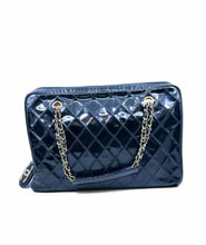 Load image into Gallery viewer, CHANEL Black Patent Leather Chevron print Handbag
