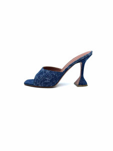 AMINA MUADDI Size 10 Blue Denim Sandals