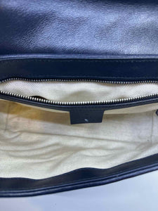 GUCCI Navy, Green Canvas Monogram Handbag