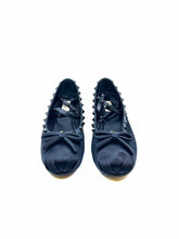 Load image into Gallery viewer, VALENTINO Size 11 Black Satin Solid Flats
