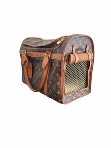 LOUIS VUITTON BROWN & BEIGE Coated canvas Dog Carrier