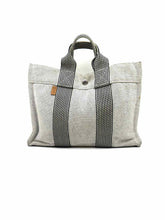 Load image into Gallery viewer, HERMES Fourre Tout Holdall MM Tote Bag Grey Canvas Handbag
