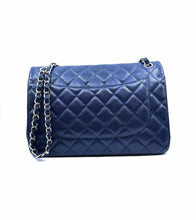 Load image into Gallery viewer, CHANEL Navy Leather Quilted caviar Handbag
