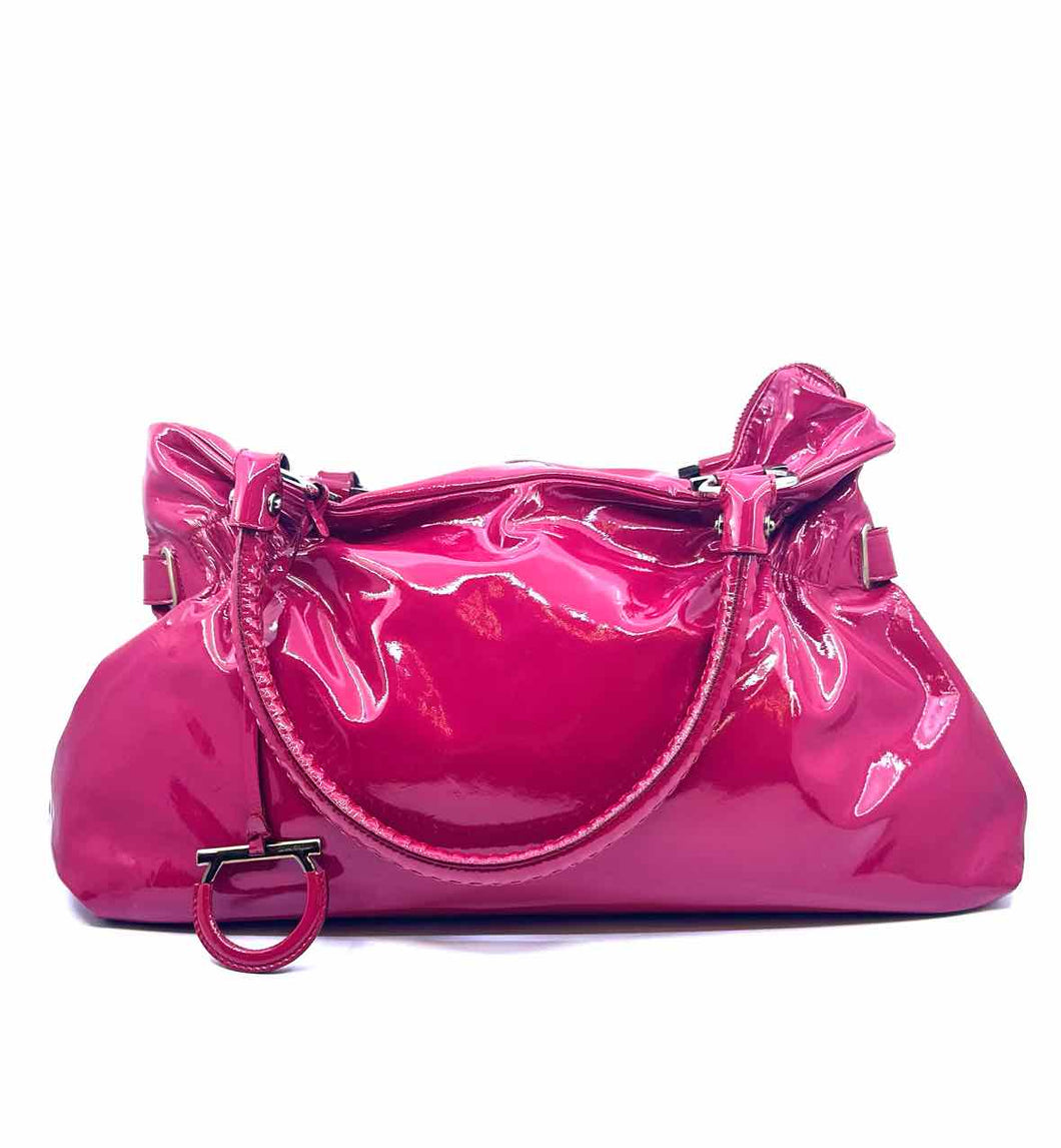 SALVATORE FERRAGAMO Hot Pink Patent Leather Handbag