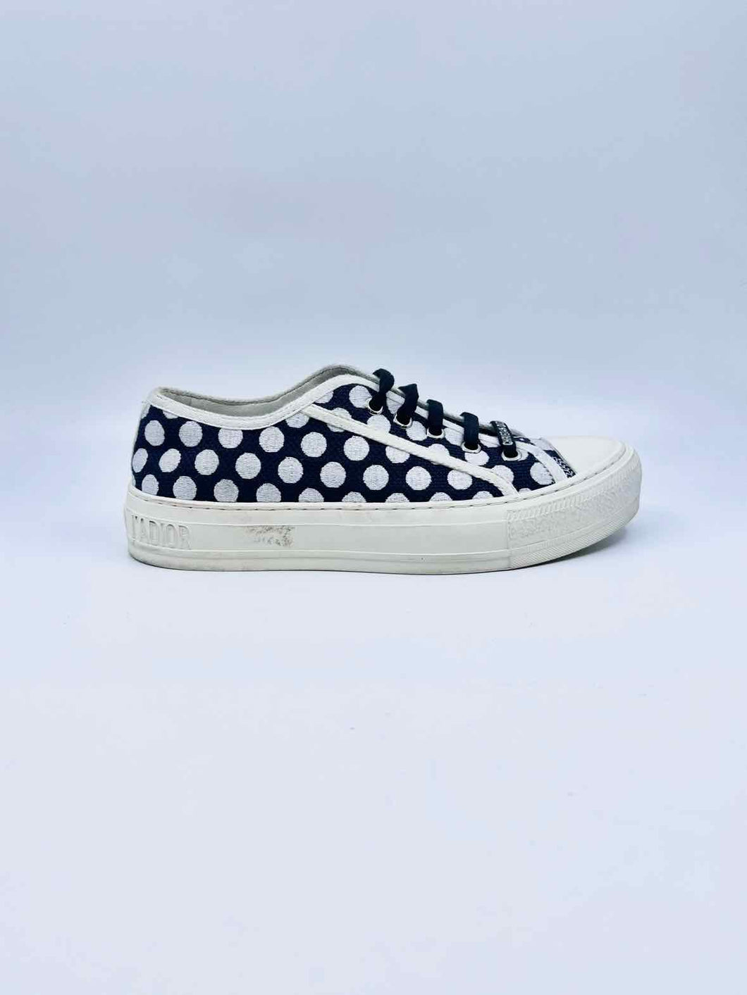 CHRISTIAN DIOR Walk'n'Dior Size 7 Blue, white Polka Dot Sneakers
