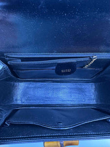 GUCCI Black Leather Solid Handbag