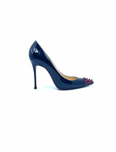 CHRISTIAN LOUBOUTIN Size 9 Black Patent Leather Pumps