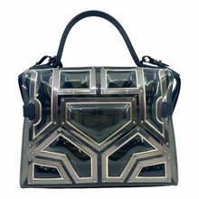 Load image into Gallery viewer, DELVAUX Tempete Le Gladiator Silver, Black PVC Geometric Handbag
